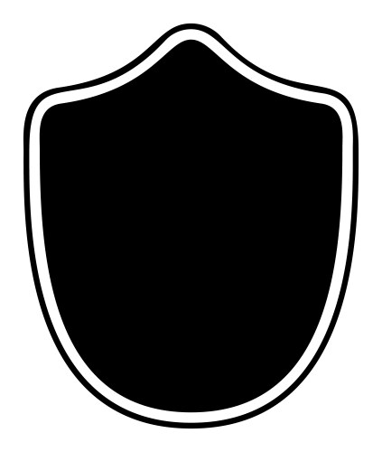 Black silhouette shield frame logo Royalty Free Vector Image