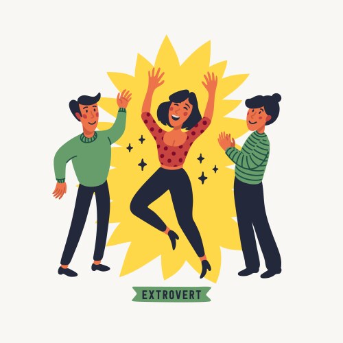 Extrovert extraversion and introversion concept vektorbild