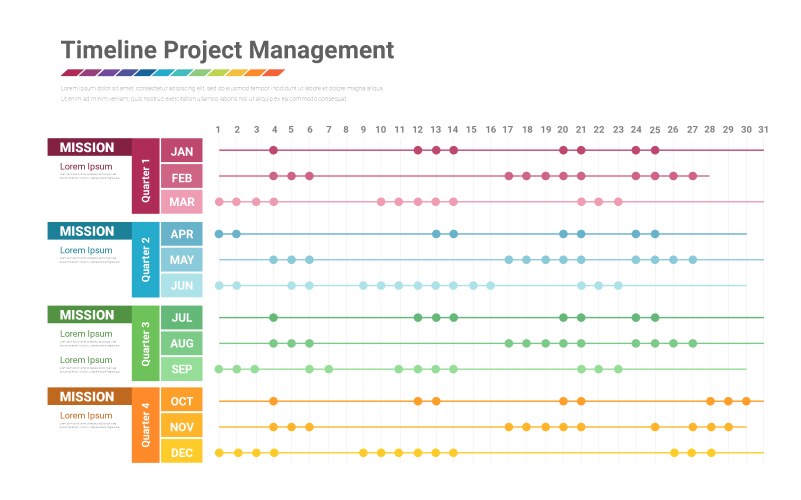 Project schedule year chart overview planning Vector Image