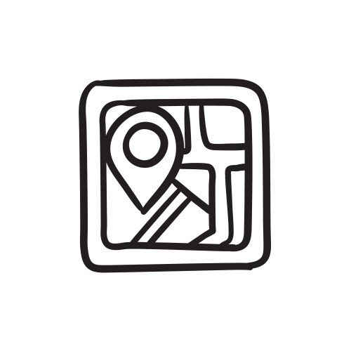 Map with pointer sketch icon vektorbild