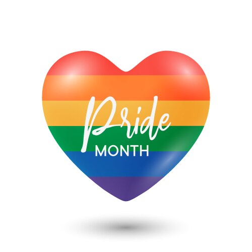 Pride month heart with rainbow flag colors Vector Image
