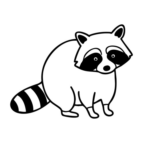 Charming Raccoon Doodle Vector Image