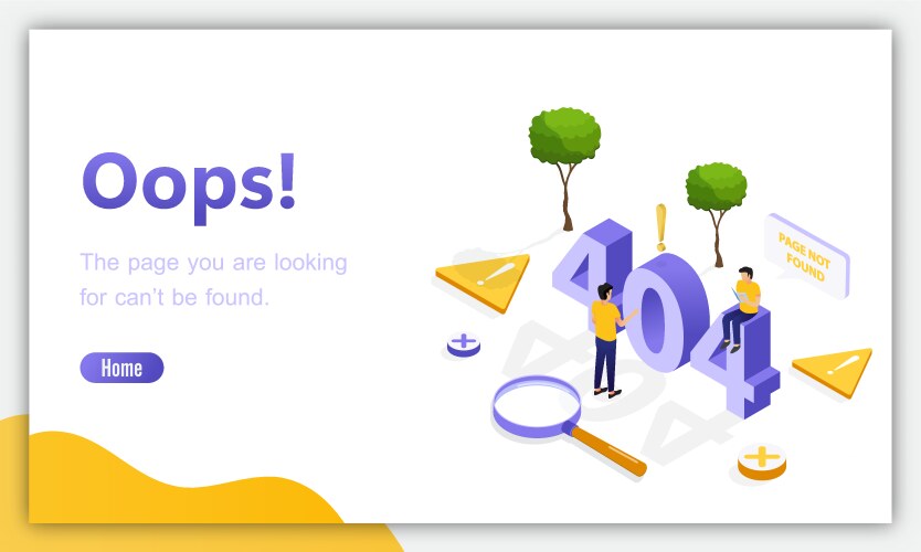 Design template for web page with 404 error vektorbild