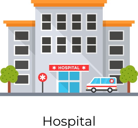 Hospital building medical icon Royalty Free Vector Image