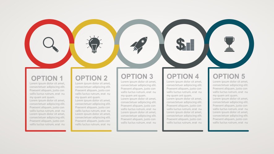Infographic design template with 5 step structure Vector Image