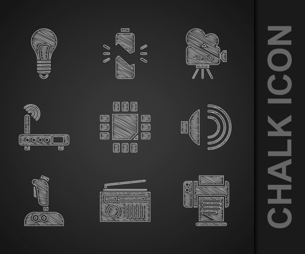 Set processor with microcircuits cpu radio vector image