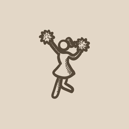 Cheerleader sketch icon Vector Image