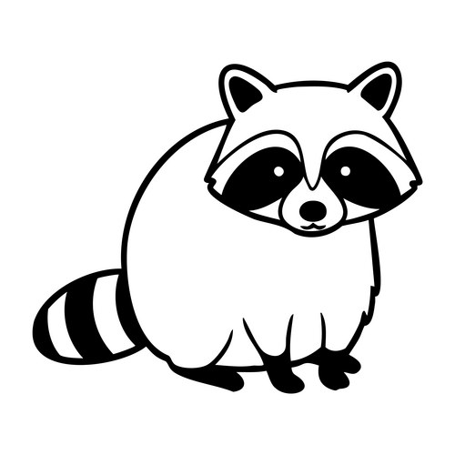 Cute Black and White Raccoon Sketch Vector Image