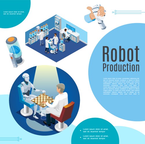 isometric artificial intelligence concept vector image