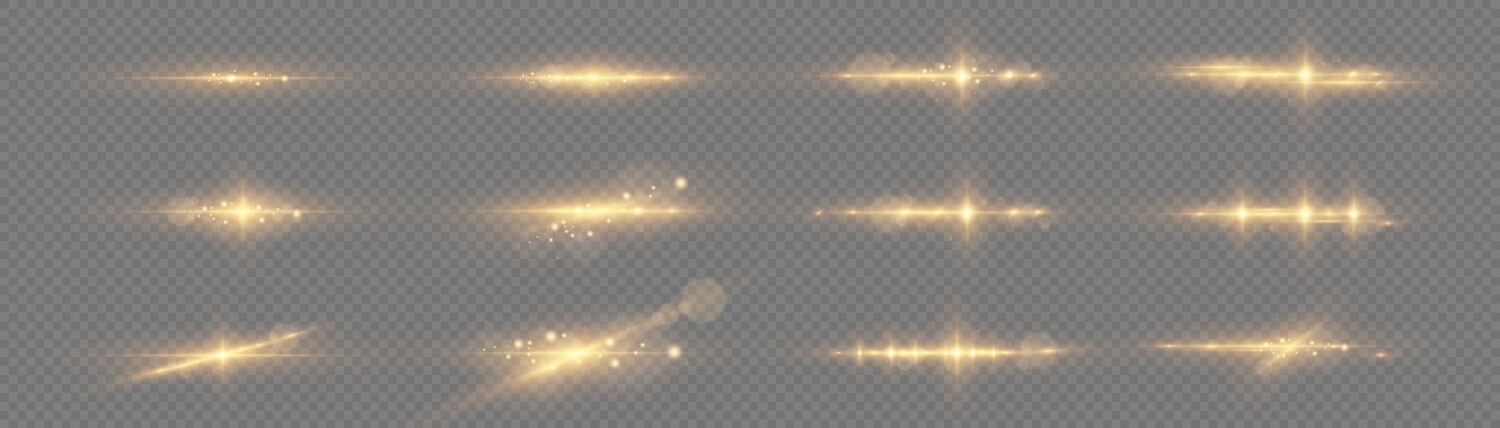 effect glare yellow lines star light bokeh sparks vector