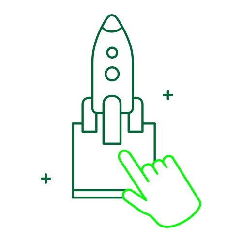 System launch and command execution icon design vector image