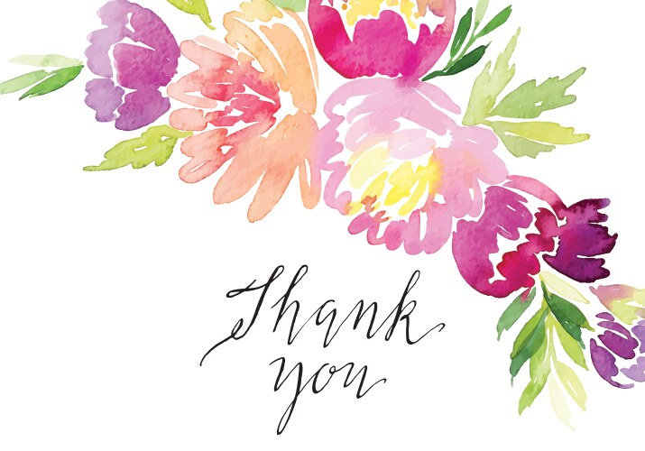 Watercolor Floral Card Vector Image