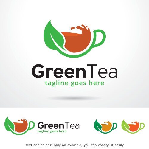 Green tea logo template vector image