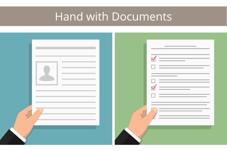 Contract document paper with pen Royalty Free Vector Image