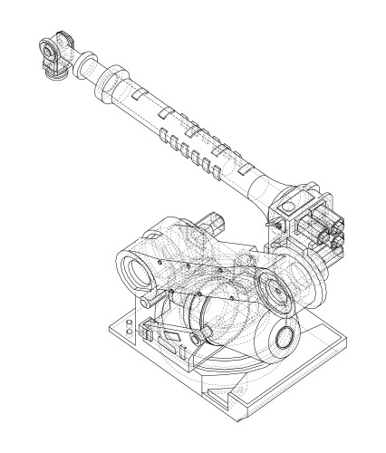 Industrial robotic arm vector image