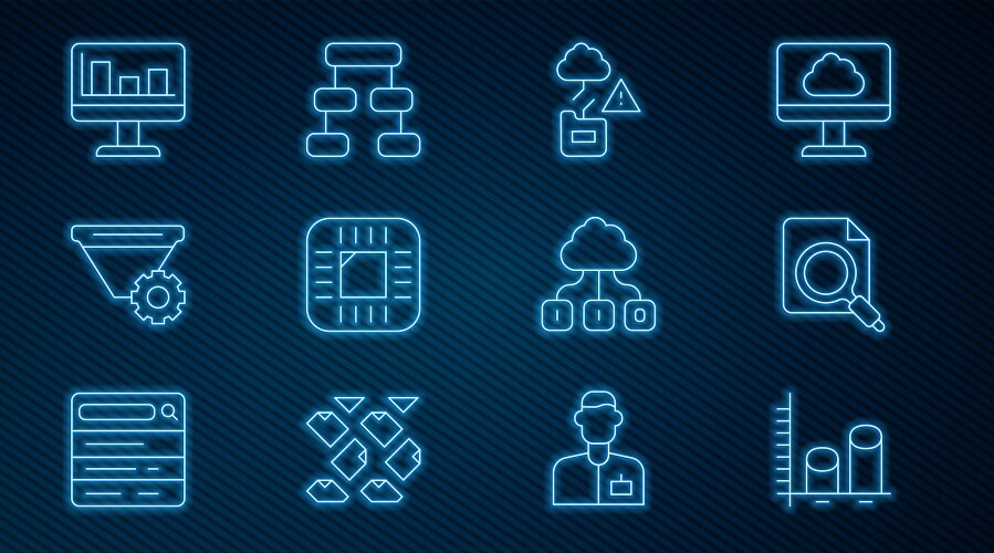 Set line data analysis search concept with folder vektorbild