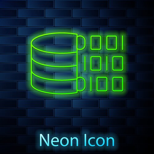 Glowing neon line binary code icon isolated vector image