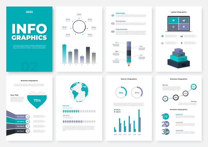 infographic brochure template a4 pages vector image