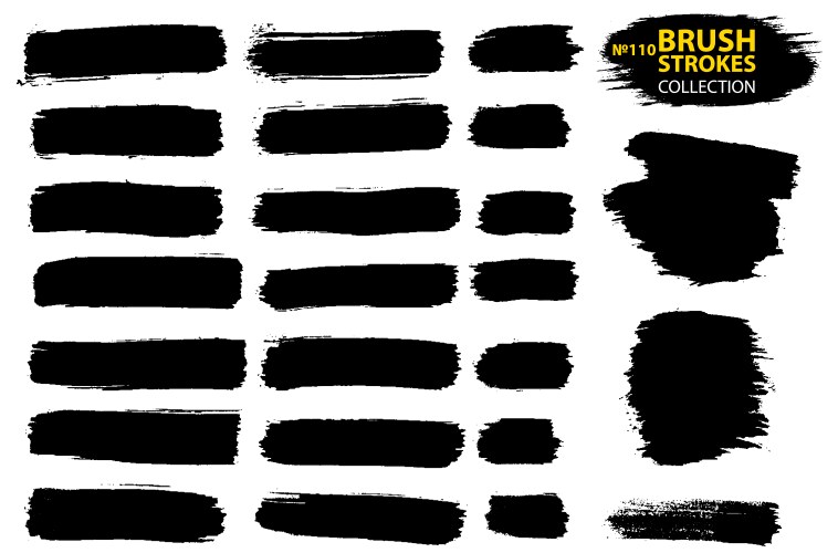 Set doodle bubbles black brush strokes Royalty Free Vector