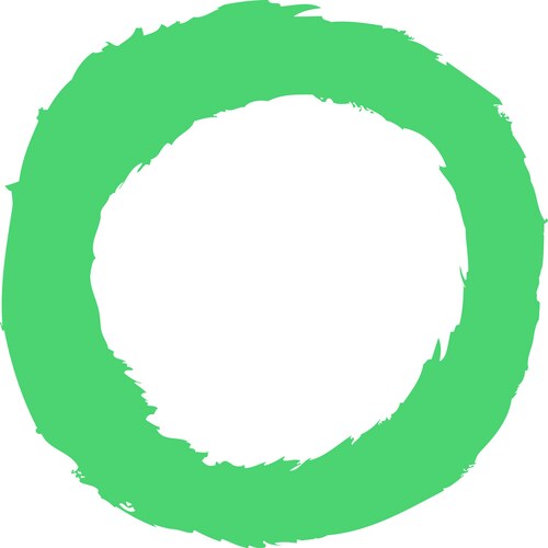 Green brush stroke circular shape Royalty Free Vector Image