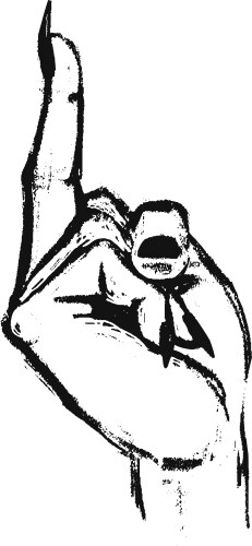 Middle finger on the side hand drawn gesture Vector Image