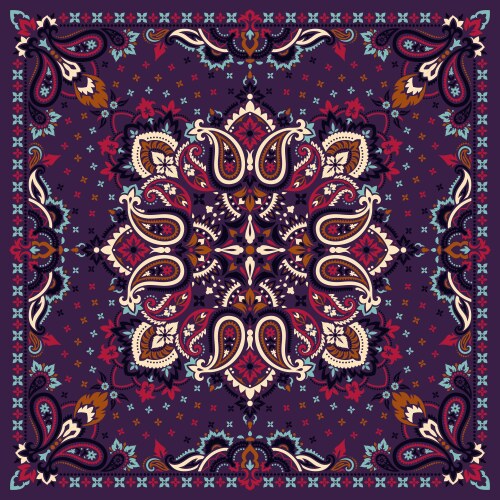 Paisley Bandana Print Vector Image