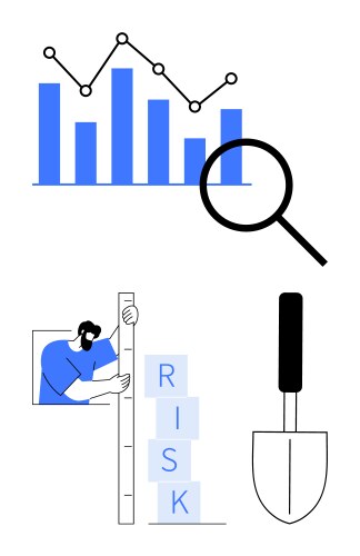Risk analysis and growth concept with graphs vector image