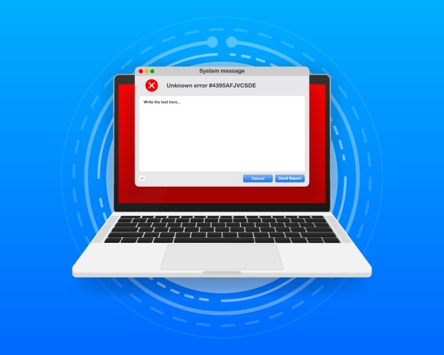 Concept operating system error warning for web vector image