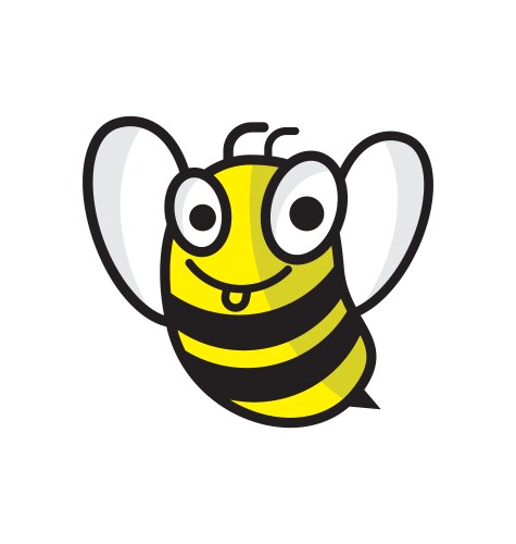 Cartoon bee logo design template honey vector image