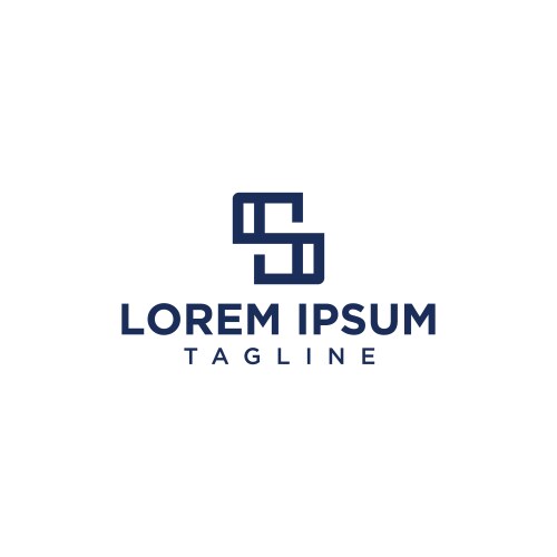 Abstract line letter s sh or hs logo Vector Image