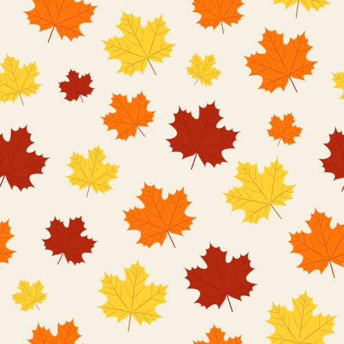 Autumn leaves seamless pattern Royalty Free Vector Image