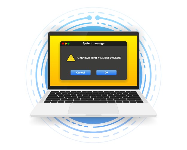 Concept operating system error warning for web vector image