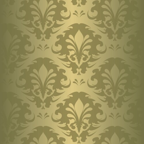 Floral damask green seamless pattern Royalty Free Vector