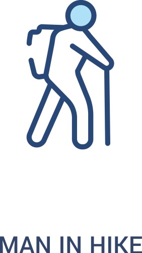 Man in hike concept 2 colored icon simple line vector image