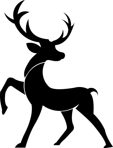 Deer skull antler silhouette Royalty Free Vector Image