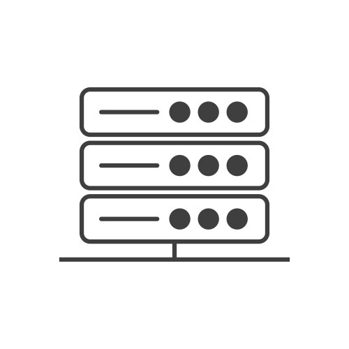 Web hosting server symbol or data storage machine vector image