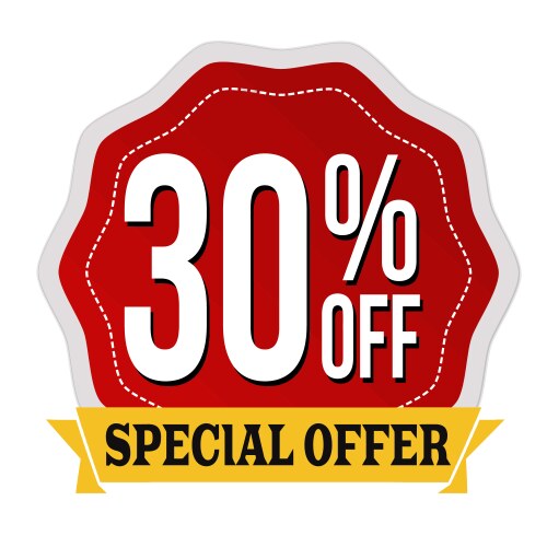 special offer 30 off label or sticker vector image vector image