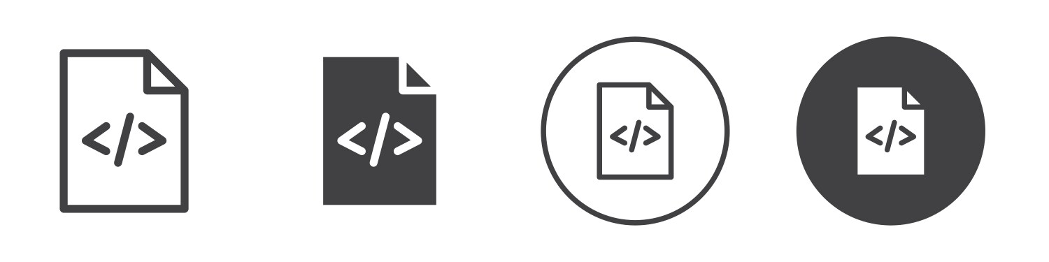 Code Icon Set - Programming vector image