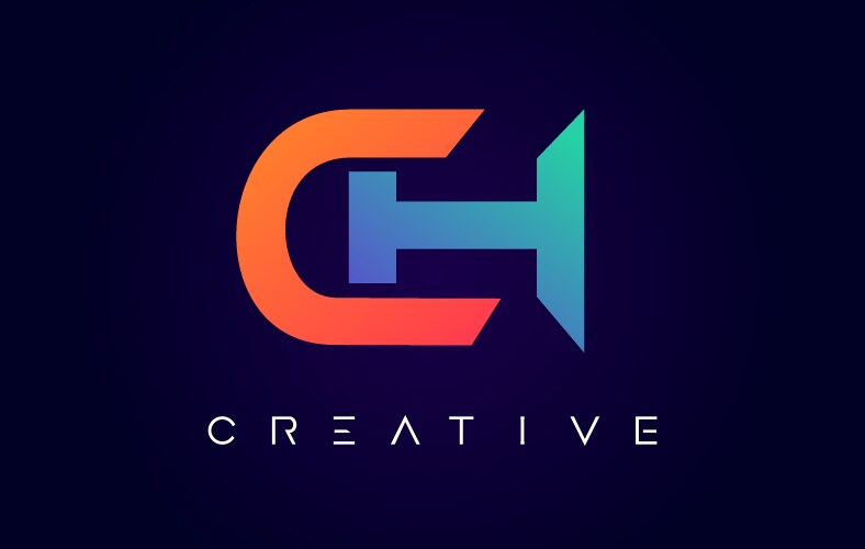 Ch logo letter design with modern creative Vector Image