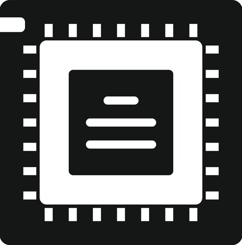 Pc processor icon simple computer core vector image