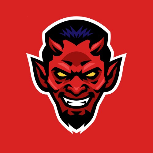 Skull devil head mascot logo Royalty Free Vector Image