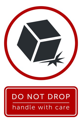 Do not drop fragile items packaging symbol sign vector image