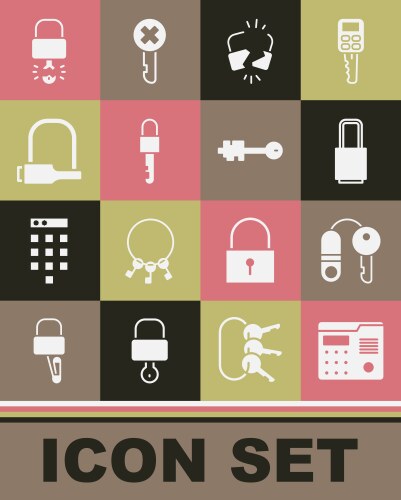 Set house intercom system with key lock broken vector image