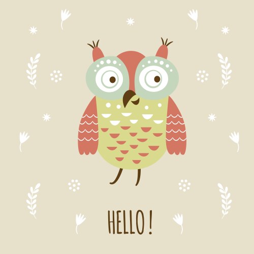 Cute cartoon owl with balloon Royalty Free Vector Image