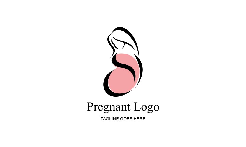Pregnant woman logo design Vector Image