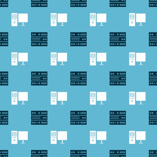 Set server data web hosting and computer monitor vector image