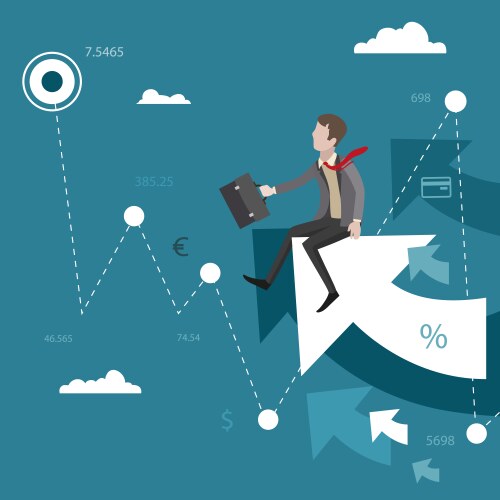 Business man step to success Royalty Free Vector Image