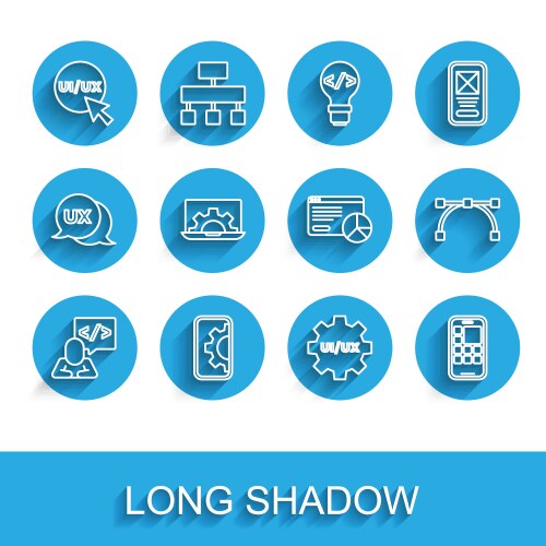 Set line front end development web ui or ux vector image