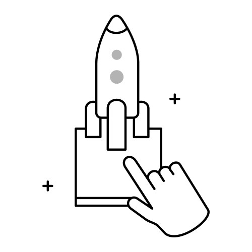 Terminal commands and system launch icon design vector image