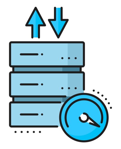 database network server color icon cloud storage vector image